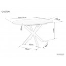 Стол обеденный SIGNAL GASTON Ceramic белый/черный 100-135/100